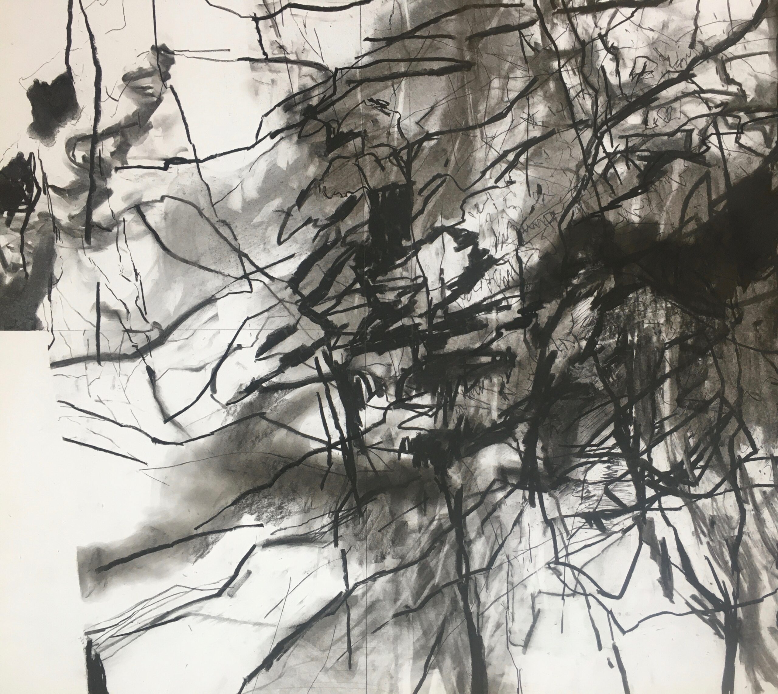 The Cutting I. Charcoal drawing on paper