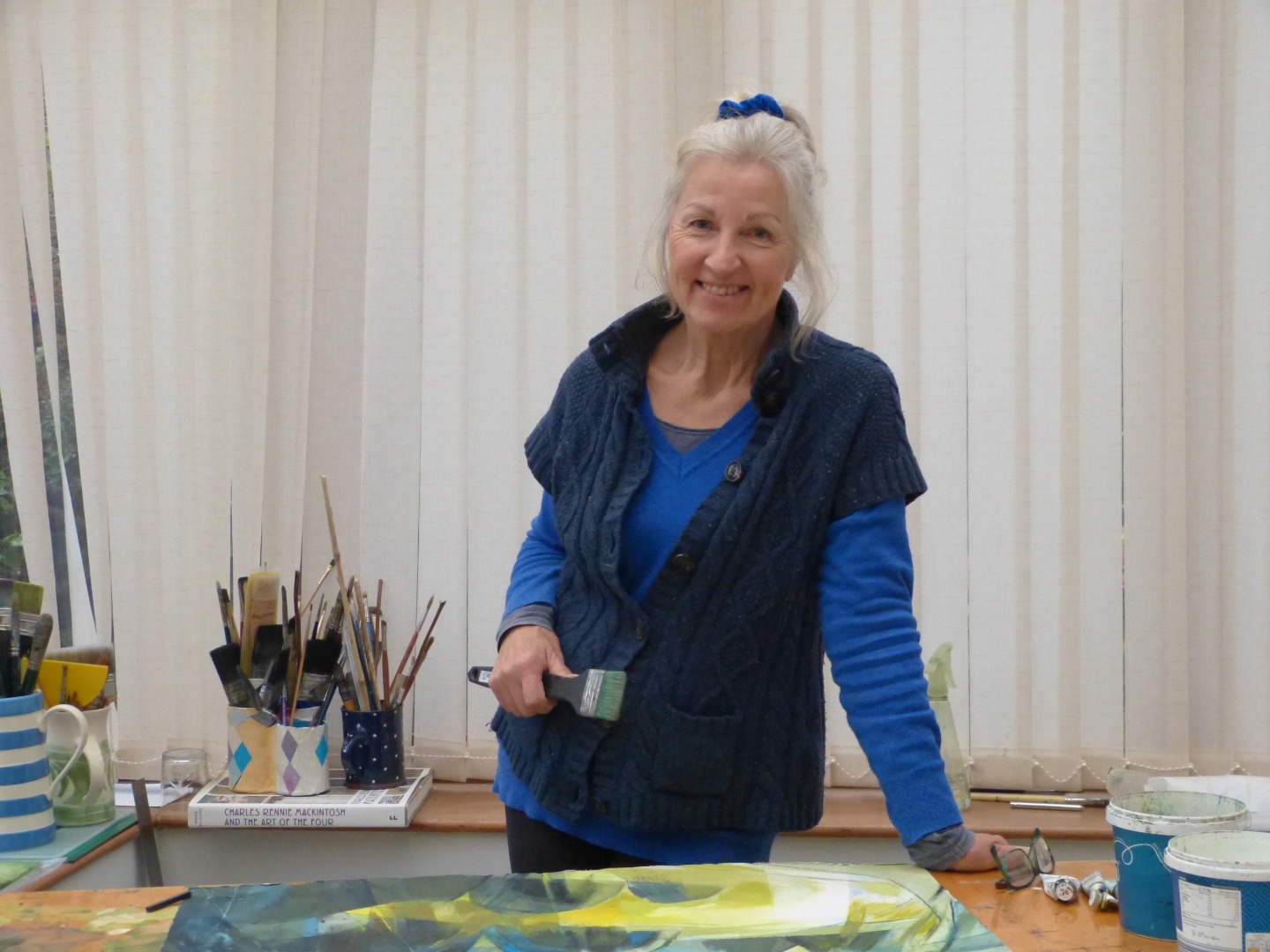 Heather working in studio Heather working in studio