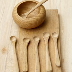 oak spoons with bowl