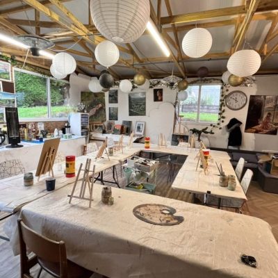 My studio set up for classes