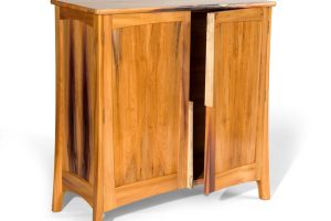 Cupboard from customer’s own wood – showing purple staining from old iron nails in the timber