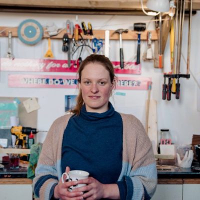 Image of the artist in situ. Image credit: Kirstin McEwan.