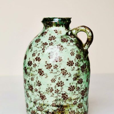 Green Raku Cider Jar