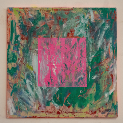 Dwelling on a threshold, Oil on board