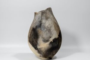 Capercaillie. Smoke-fired ceramic, sculptural vessel