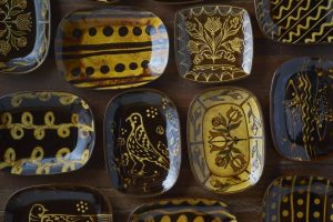 Medley of slipware dishes