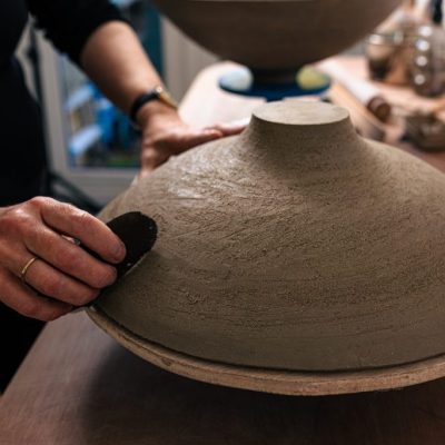 Scraping: Once blended I can begin the process of carefully scraping the surface to create a uniform texture and refine the form Scraping: Once blended I can begin the process of carefully scraping the surface to create a uniform texture and refine the form