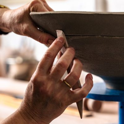 Smoothing: Once the coils are added I carefully smooth the surface to blend the coil in Smoothing: Once the coils are added I carefully smooth the surface to blend the coil in