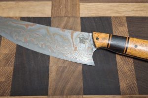 Rainbow Damascus chef's knife