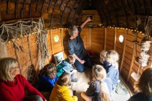 Inside the Story Boat. inside the Story Boat. Credit Simon Tutty