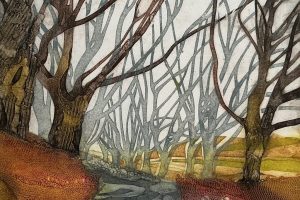 Turning the Corner, collagraph print