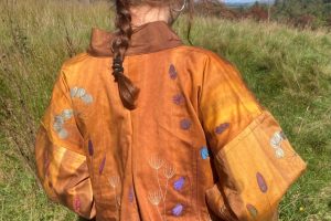 Meadow jacket, dyed and embroidered cotton