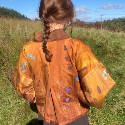 Meadow jacket, dyed and embroidered cotton