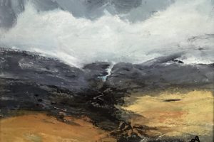 LANDSCAPE - LOOKING UP THE GLEN - mixed media (Acrylic and so Evcollage)