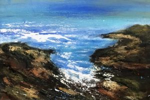 SEASCAPE - INLAND BAY (Collage and Acrylic)