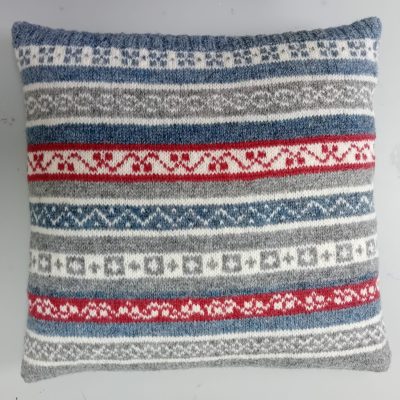 Norwegian Wood Cushion with Shetland wool