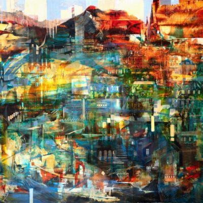 Auld Reekie and The Tower of Babel.Oil on Panel .117x160cm.Frame 132x175cm.£11,000