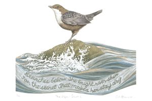 'The Dipper's Secret'; Linocut and Screenprint 30 x 35 cm